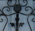 close-up of custom made decorative metal window bars project