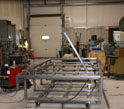 metal shop floor and plasma cutting table