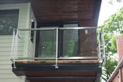 balcony railing stainless steel and glass outdoor